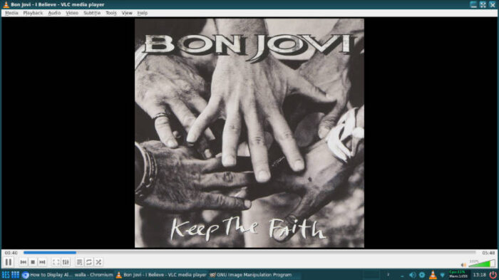 Listening to a little Bon Jovi while using Besgnulinux 3-0.