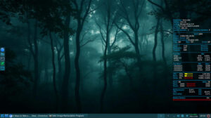 The BesGnuLinux 3-0 desktop with the Conky system monitor running on the right side.