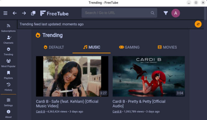 Freetube - YouTube without tracking.