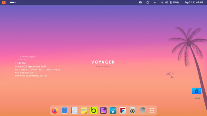 Voyager open screen.