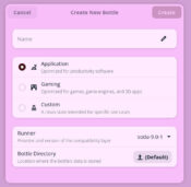 Your first step to installing a Windows app with Bottles.