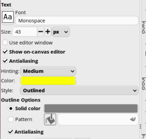 Working with text in Gimp.
