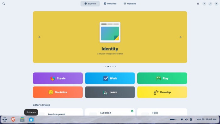 The Gnome Software program in Zorin OS 18 Core provides a wide range to download.