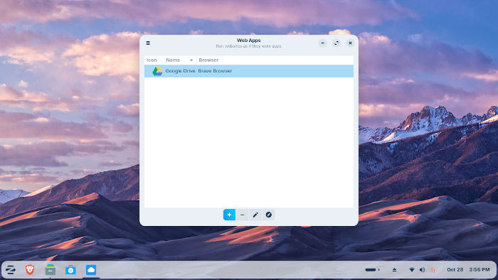 The WebApp program in Zorin OS 18 Core turns any website into a desktop app through an easily accessible interface.