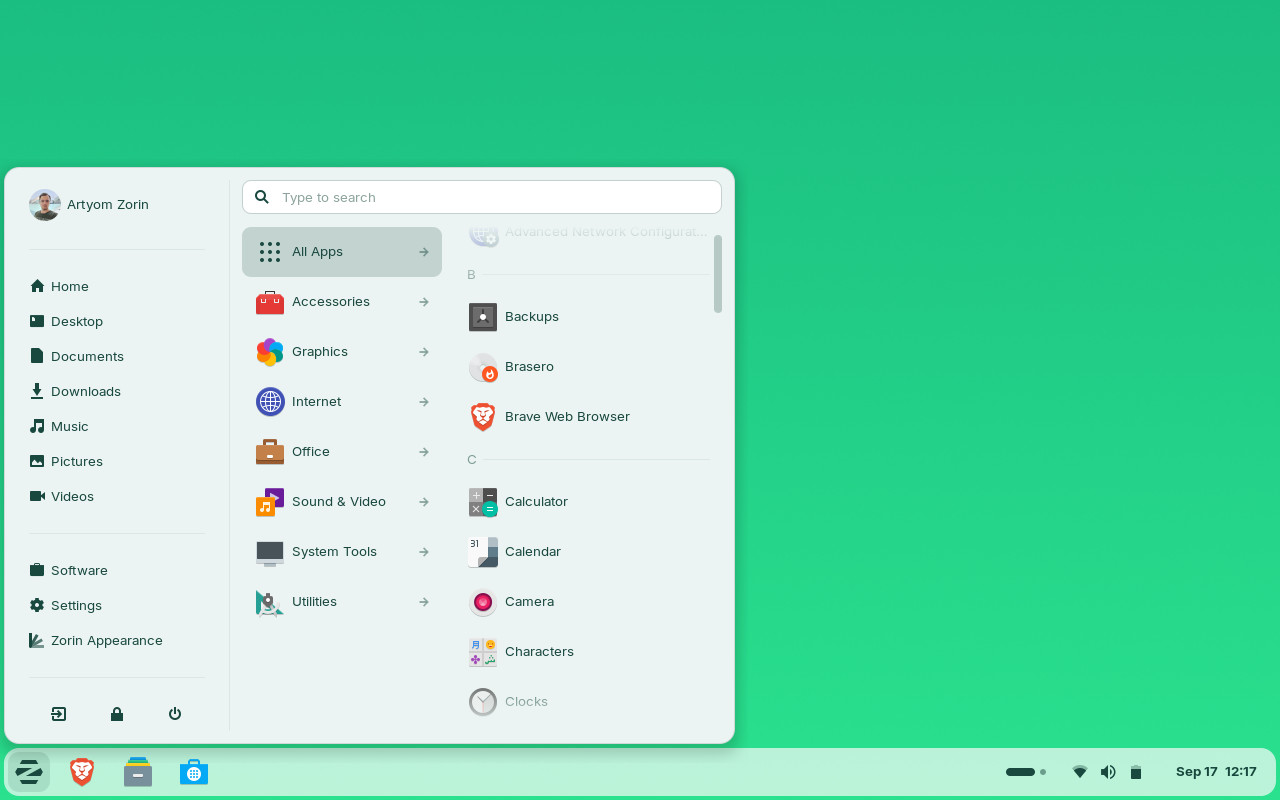 Linux Mint-like desktop layout