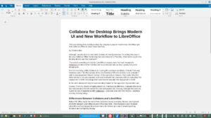 Writing this article in the new desktop Collabora word processor instead of in a text editor.