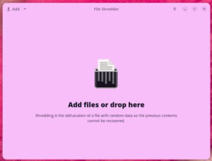 The File Shredder interface couldn't be any simpler.