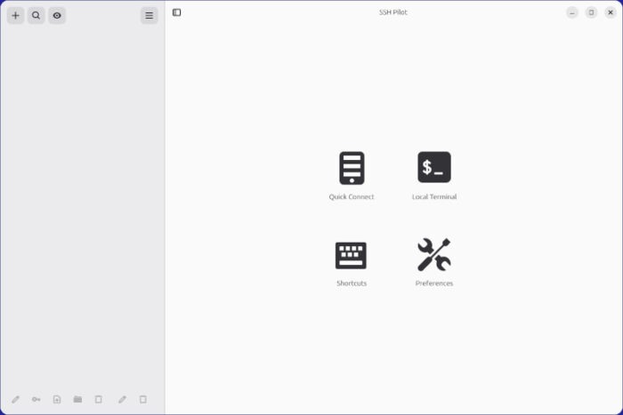 The SSH Pilot main window is easy to navigate.