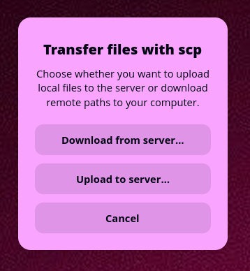 Choosing between upload and download screenshot.