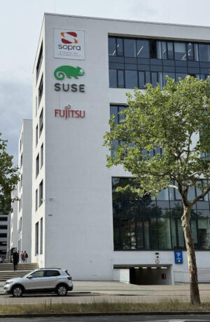 The SUSE office building in Nuremberg on Franconia Street, in 2025.