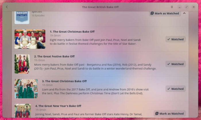 Ticket Booth, episodes view.