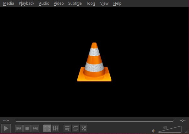 VLC main page screenshot.