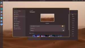 Screenshot of wallpaper settings screen in Cosmic Epoch 1.