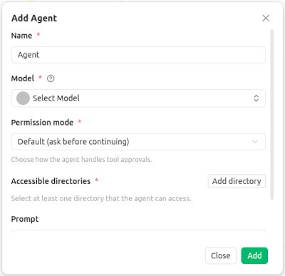 The Add Agent screen.