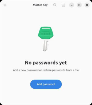 Master Key open screen.