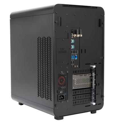 Back right view of System76 Thelio Mira.