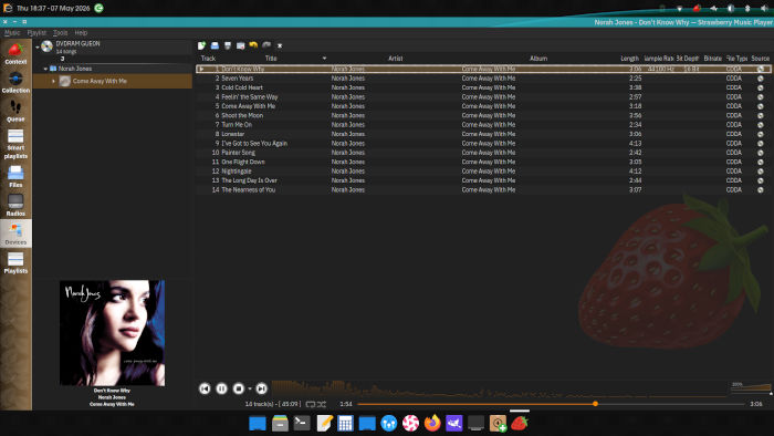 Strawberry music player.