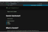 Screenshot, Gemini Quickstart page.